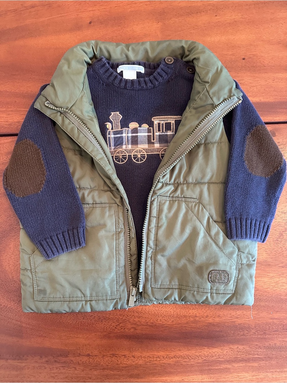 Janie Jack Sweater Gap Olive Green Puffer Vest Boys 2t and 3t